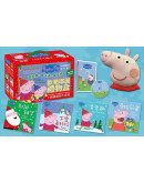 Peppa Pig 粉紅豬小妹 (四冊中英雙語套書+中英雙語DVD+佩佩頭型午安枕) (限量版)