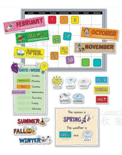 So Much Pun! Calendar Set Bulletin Board